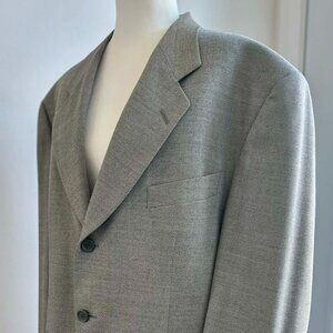 Matteo Maas Greige Wool & Silk Blend Executive Tailored Men's Jacket – US 44R